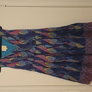 Womens ModCloth Peacock Dress Sz L w/pockets